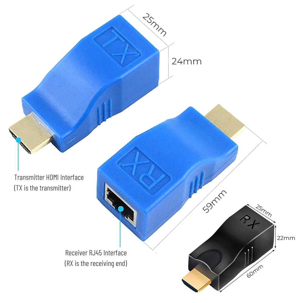 1 пара 4K HD-совместимый удлинитель до 30 м RJ45 более CAT5e Cat6 сеть Ethernet LAN для HDTV HDPC DVD PS3 STB