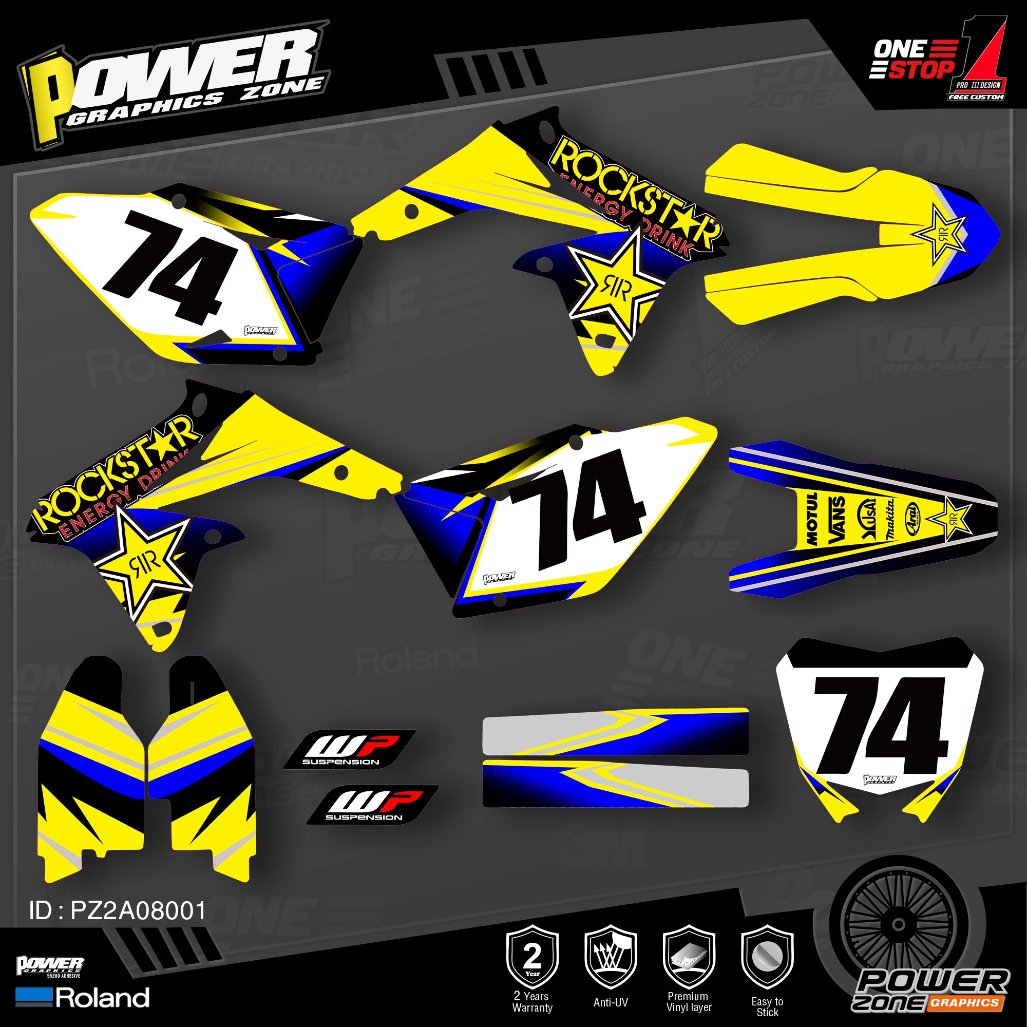 Персонализированные графические наклейки PowerZone Team Набор наклеек для SUZUKI Decal 2008-2017