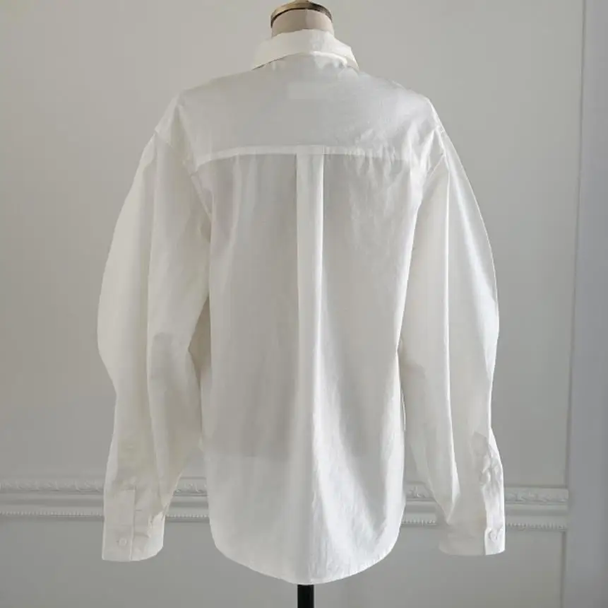 

Autumn winter temperament stnad collar blouse women fashion elegant lantren sleeve top shirt
