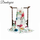 Роскошный женский шарф из чистого шелка DANKEYISI, женский длинный шелковый шарф, женский шарф с принтом, шелковый шарф, платок, свернутый вручную край