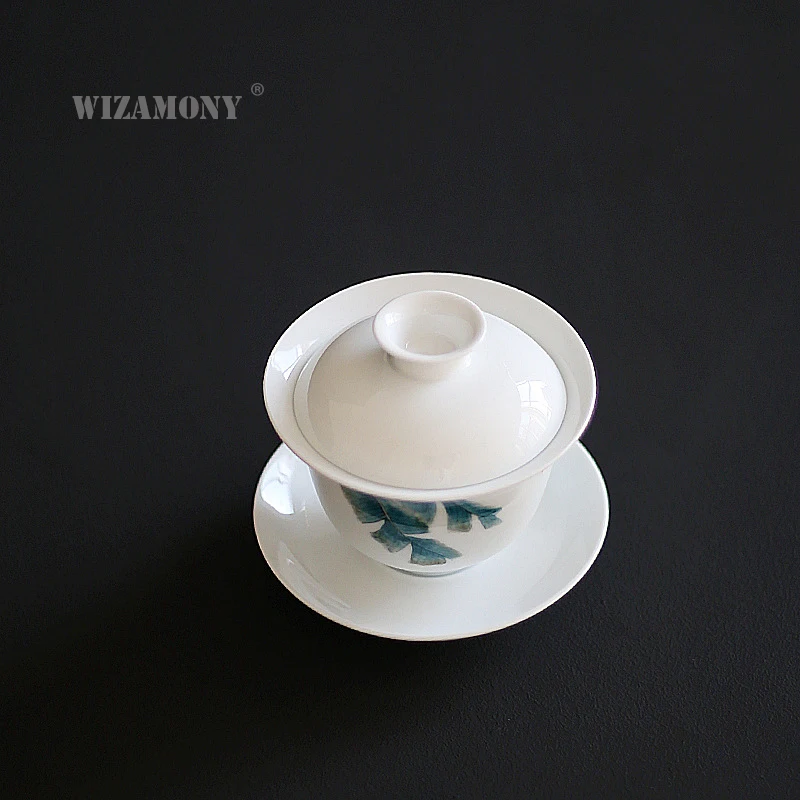 

WIZAMONY 180ml Kung Fu teaset tea set Gaiwan Cup Bowl Hand painted Jingdezhen Elegant teapot kettle Coffee Cup Chinese Tea Pot