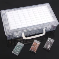 5664 grid diamond mosaic accessoriestransparent plastic storage box nail art rhinestone bead container organizer suitcase tool