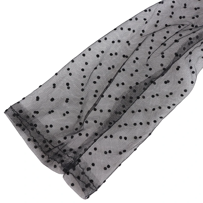

Women Tulle Gloves Stretchy Lace Spots Full Finger Mittens Mesh Lace Gloves
