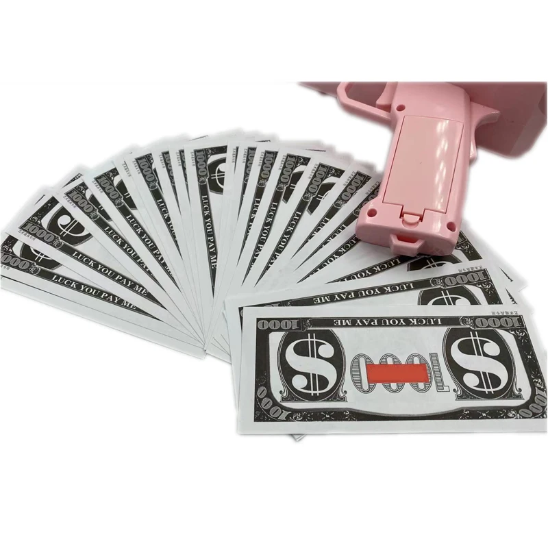 Make It Rain Money Gun Red Pink Toy Christmas Gift Party Toys Game 100PCS Cash Fashion Gifts For Children | Игрушки и хобби