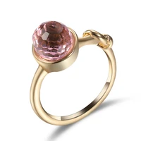 copper rose gold finger rings chinese knot charm inlaid purplish red zircon fruit shape rings engagement female rings jewelry