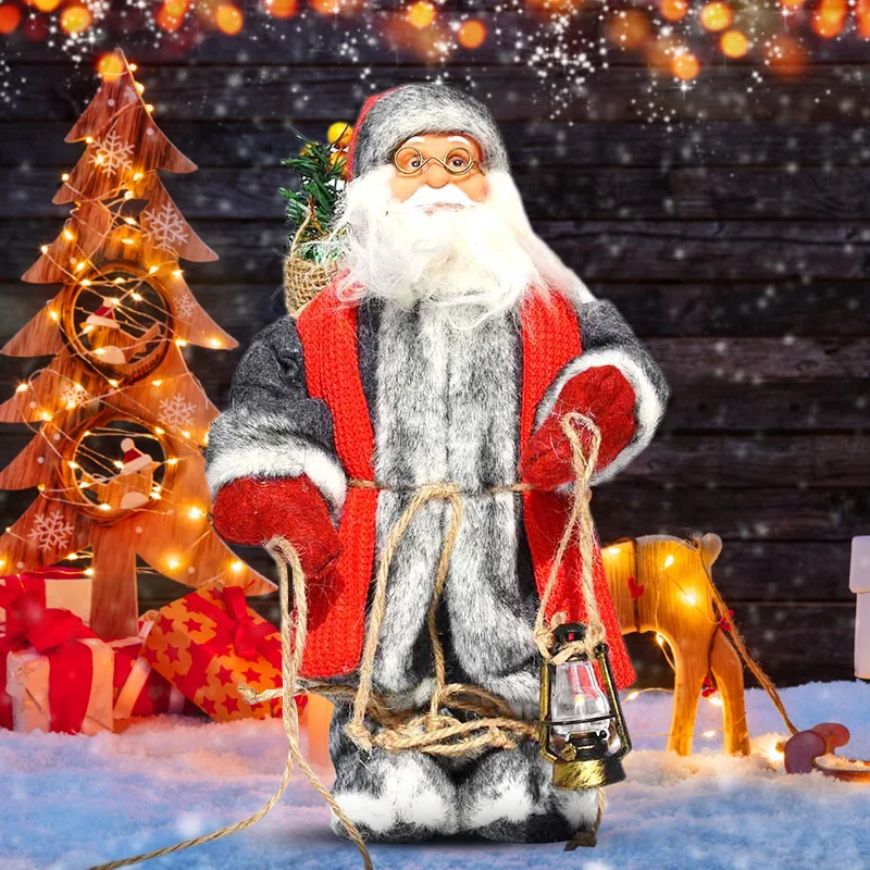 Decoraci&oacute;n navide&ntilde;a para ni&ntilde;os, mu&ntilde;eco de Pap&aacute; Noel de 30cm, adorno de &aacute;rbol de Navidad, decoraci&oacute;n del hogar de A&ntilde;o Nuevo, regalo para ni&ntilde;os, mu&ntilde;eco de Pap&aacute; Noel-0