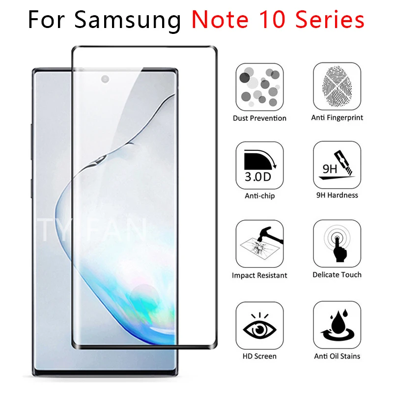 Чехол для телефона из закаленного стекла для samsung note 10 plus pro, защитный чехол, аксессуары для galaxy note10 not10 10pro coque