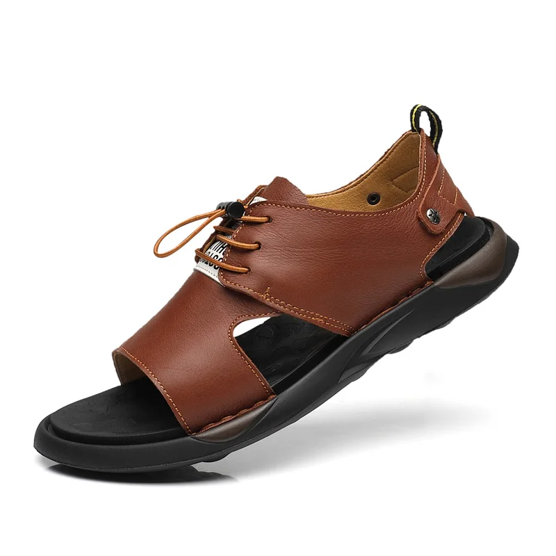 

Sandals for Men River Hiking Sport Lace-up PU Leather Sandals for Men