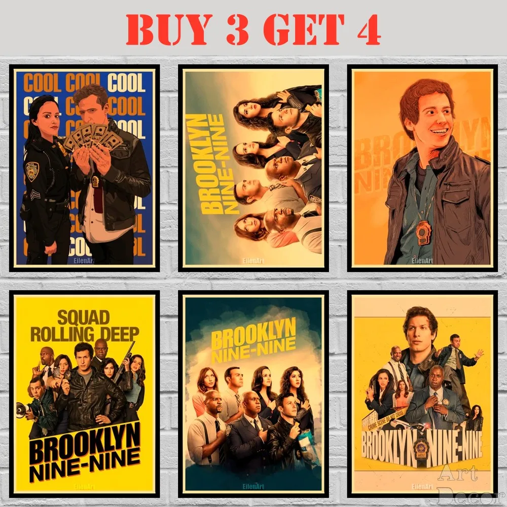 

20 Designs Brooklyn Nine-Nine Kraft paper Poster Abstract Art Painting Funny Wall Sticker 42X30cm