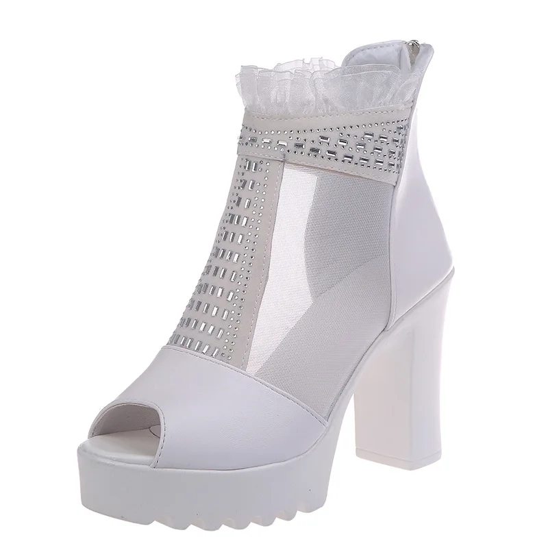 

Block Heels Beige Heeled Sandals Open Toe Breathable Espadrilles Platform Fashion Womens Shoes 2021 Chunky Black Laces Peep High