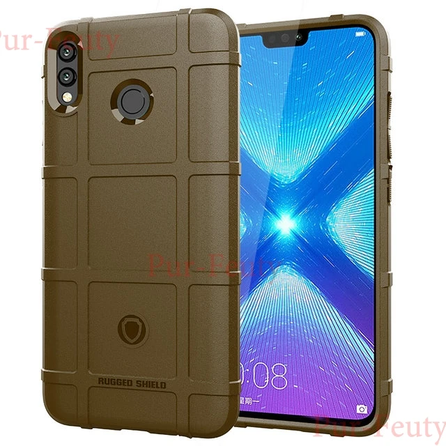 Коричневый Чехол для huawei Honor 8X Honor8X JSN-L21 JSN-L42 Прочный Гибридный Силиконовый чехол для huawei Honor X8 8 X 8X Max 8XMax - Цвет: Коричневый