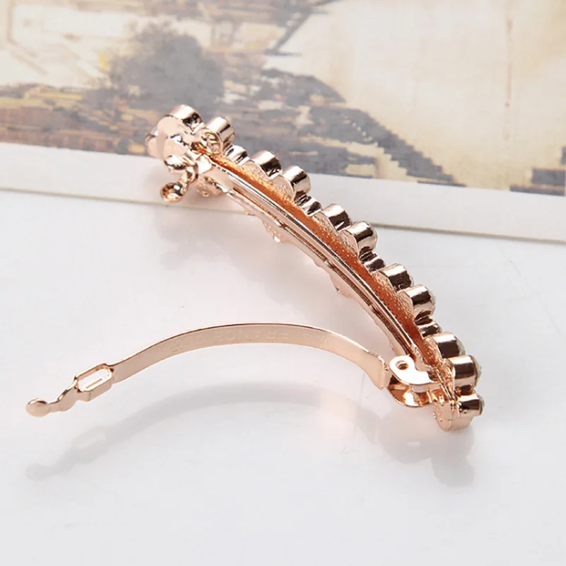 

Korean Fashion 5 Colors Crystal Pearl Girls Hair Clips For Elegant Women Barrettes Hairpins Hairgrips Headwear Hair Accessories