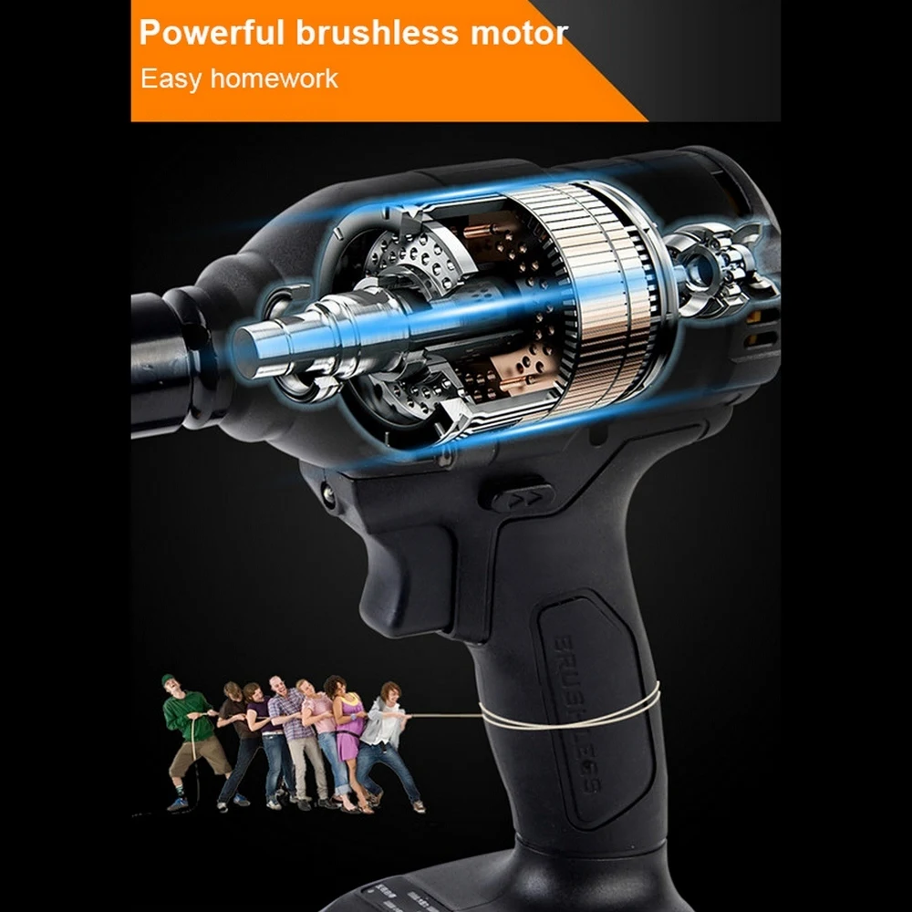 Ударный гайковерт 21 в бесщеточный Электрический 480 нм 4000 мАч аккумуляторная