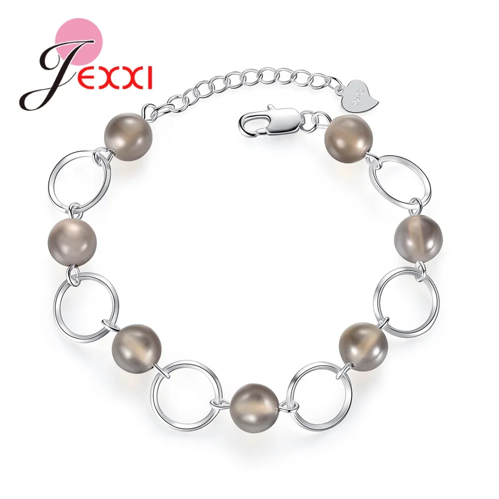 Браслет женский из стерлингового серебра 925 пробы с ониксом и кристаллами |