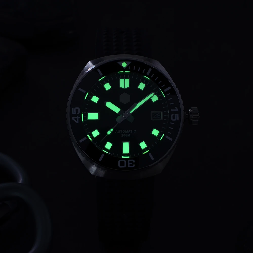 

San Martin Men Watches Retro Dive Watch Original Design Sapphire NH35A Automatic Mechanical Wrist Watch 20Bar C3 Luminous