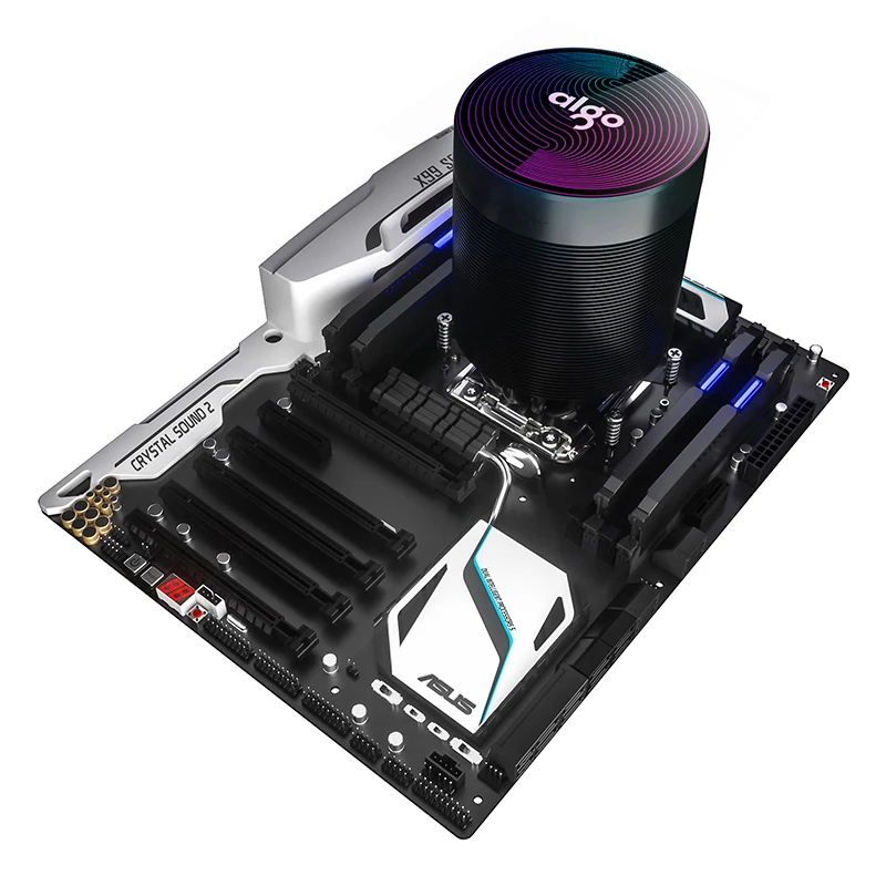 

Aigo CPU Cooler ARGB aura sync 4PIN 5 Pure Copper Heat-pipes freeze Tower Cooling System CPU Cooling pwm led rgb Fan Radiator