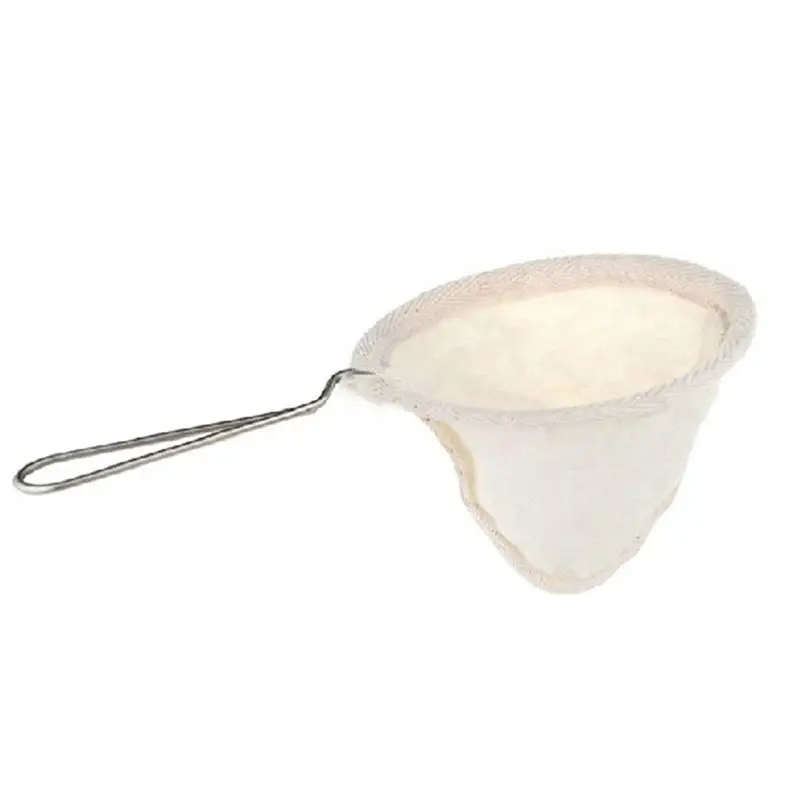 

Reusable Coffee Filter Pouches Bags Tools Stainless Steel Handle Flannel Cloth Strainer Dropping Pot Mesh Basket Tools