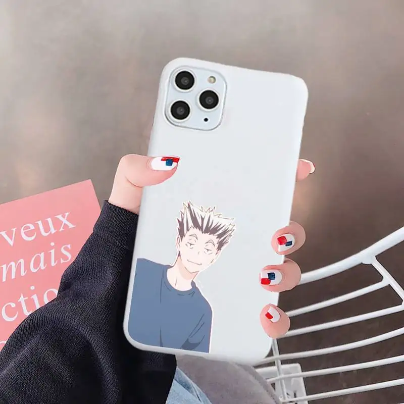 

Japan anime Bokuto Ktar Haikyuu Phone Case Candy Color for iPhone 6 7 8 11 12 s mini pro X XS XR MAX Plus