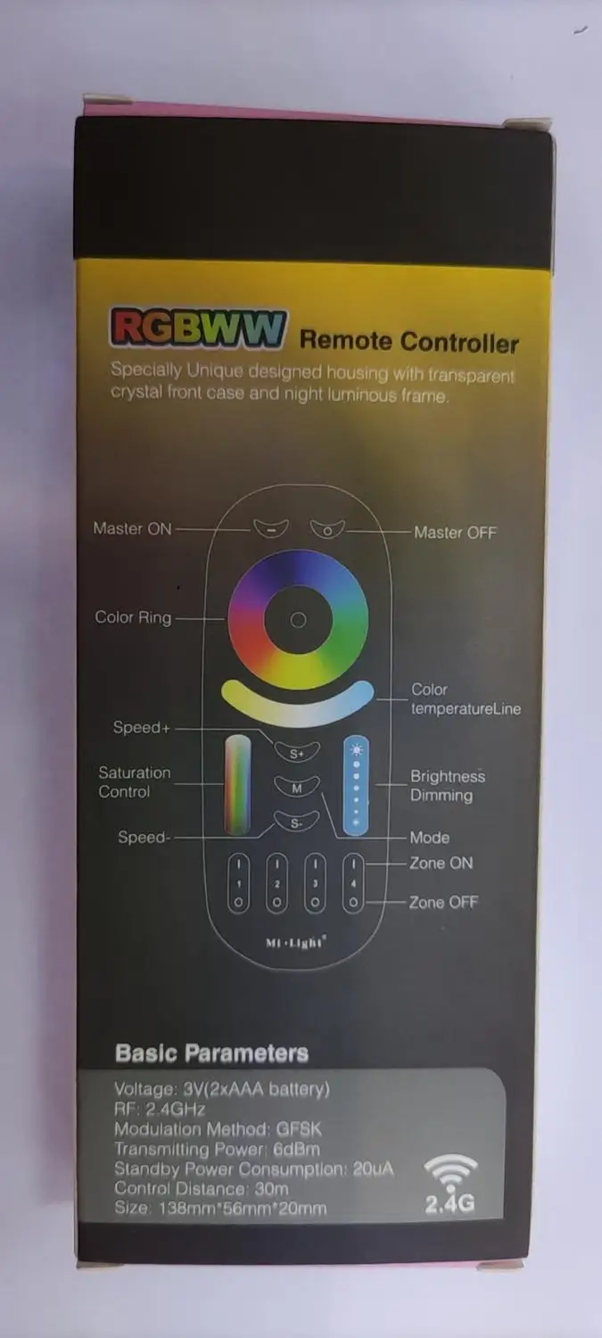 Беспроводной 4-зонный Wi-Fi радиочастотный Сенсорный пульт управления mi light 2 4G RGBW RGB