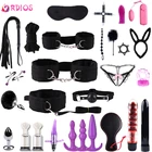 Эротические секс-игрушки для пар, наручники для БДСМ, кнут, вибратор, зажимы для сосков, набор для рабства, магазин сексуальных аксессуаров