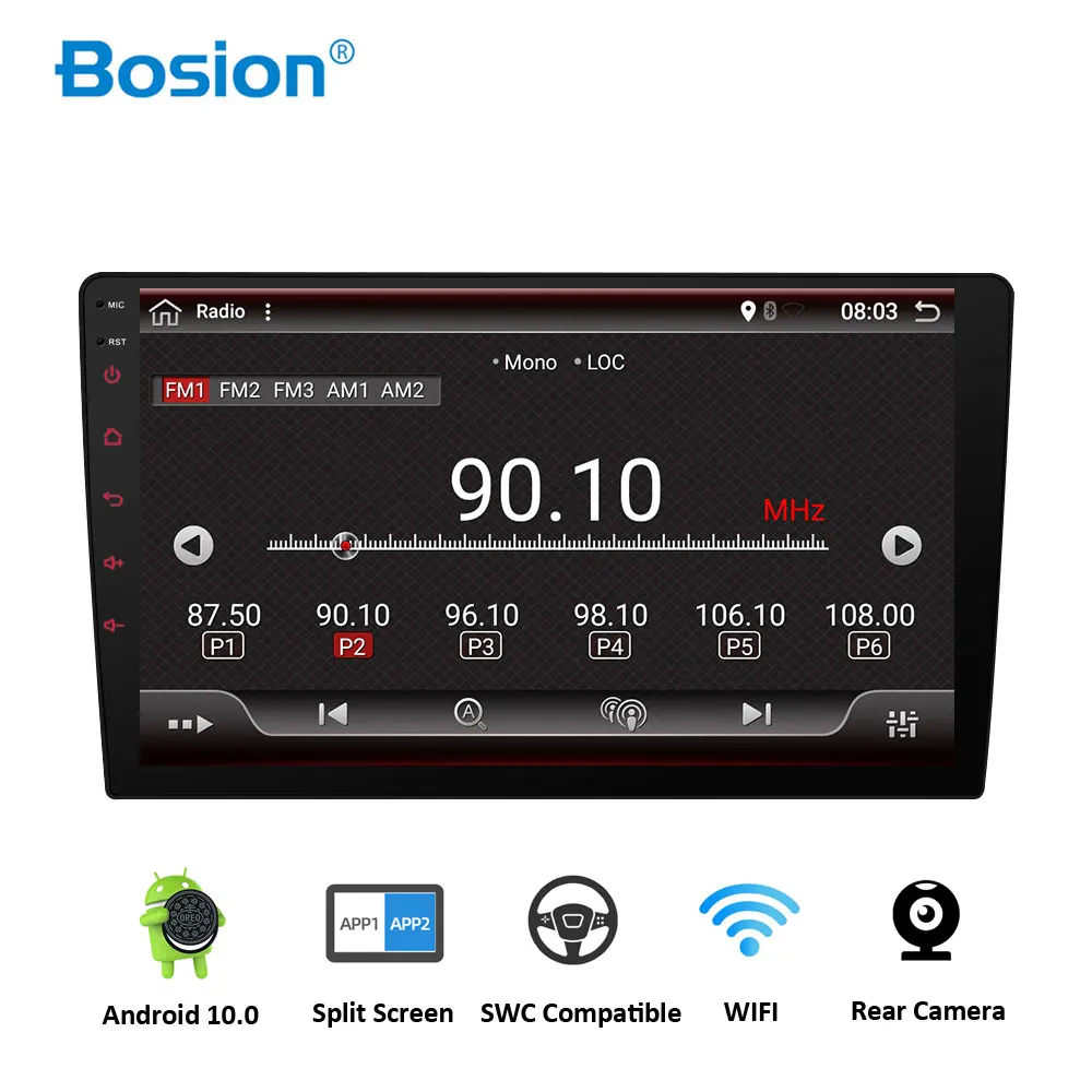 Автомобильный мультимедийный плеер Bosion 1DIN 10 1 дюйма универсальный Android 0 стерео