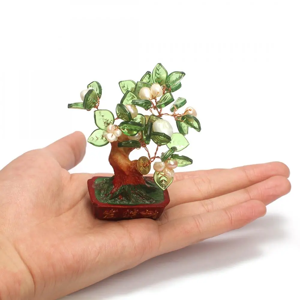 

Crystal Money Tree Ornament With Pearl Gold Ingot Tree Desktop Decoration Fortune Trees Crafts Feng Shui Lucky Wealth Gift