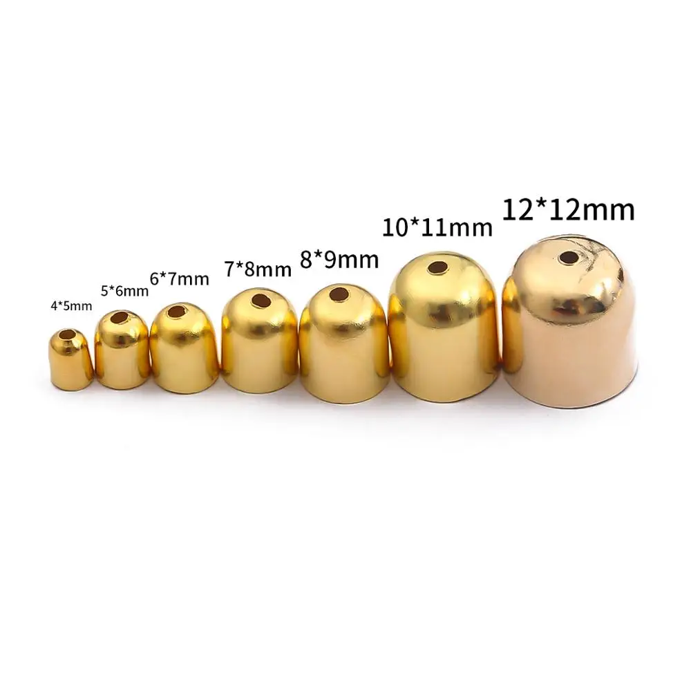 Обжимные концевые бусины для кожаных шнуров разных размеров 100 шт. фурнитура