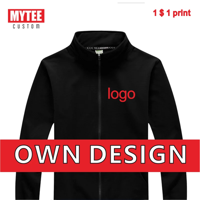 MYTEE Autumn Thin Casual Stand-Up Collar Zipper Jacket Logo Custom Company Brand Logo/Embroidery/Printing Men's Coat Wholesale