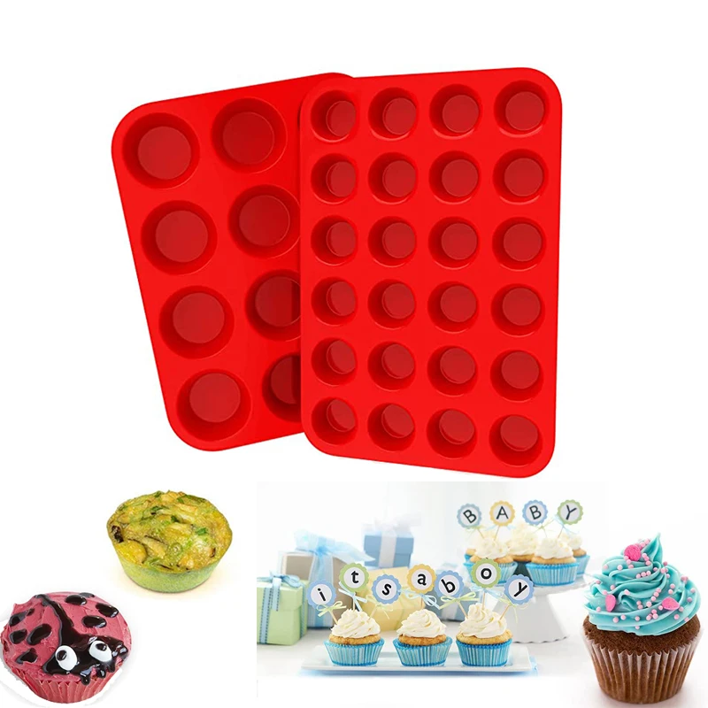 

12/24 Cups Silicone Muffin Pan Bakeware Cake Pan Egg Muffin Cookies Cupcake Mold Baking Pastry Tools