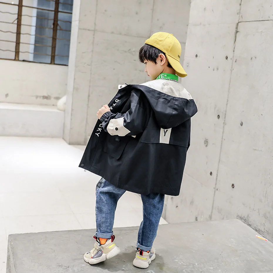 Детская куртка ветровки в стиле пэчворк для мальчиков Повседневные детские