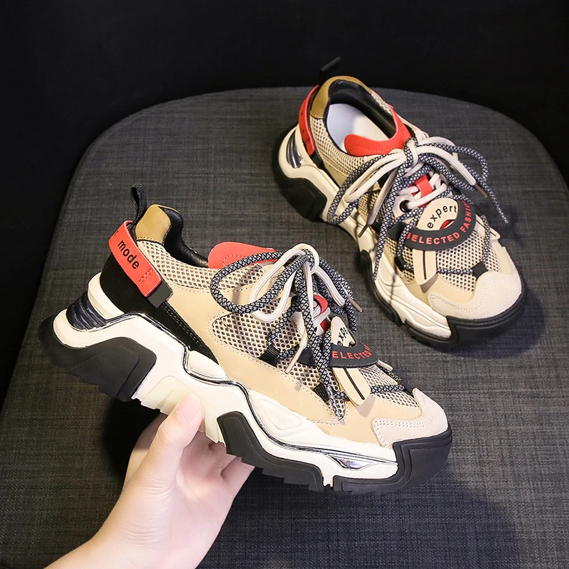 

2021 Autumn Women Fashion Ulzzang Sneakers Platform Chunky Casual Shoes Brand Old Dad Shoes Woman Vulcanized Shoes Dropshipping