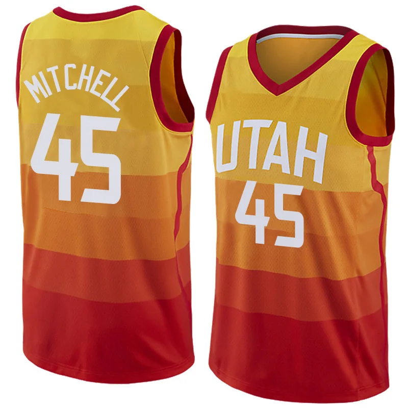 

2021 City Edition Hot Press Basketball Jerseys Donovan Mitchell 45 Rudy Gobert 45 Mike Conley Ingles Men Tank Tops T Shirts