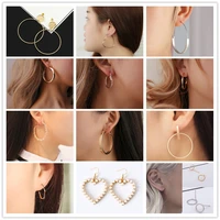big circle earring geometry round heart hoop earrings for women girls steampunk ear clip korean earrings 2020 fashion jewelry