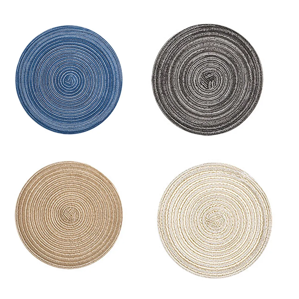 

18/30cm Round Woven Table Mats Non-Slip Drink Coaster Table Placemats Anti-fouling Coffee Tea Coaster Cup Pads Durable Bowl Mat