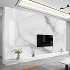 Настенная 3D Роспись на заказ, Современная Водонепроницаемая 3d-наклейка с белым мрамором для гостиной, телевизора, дивана, домашнего декора