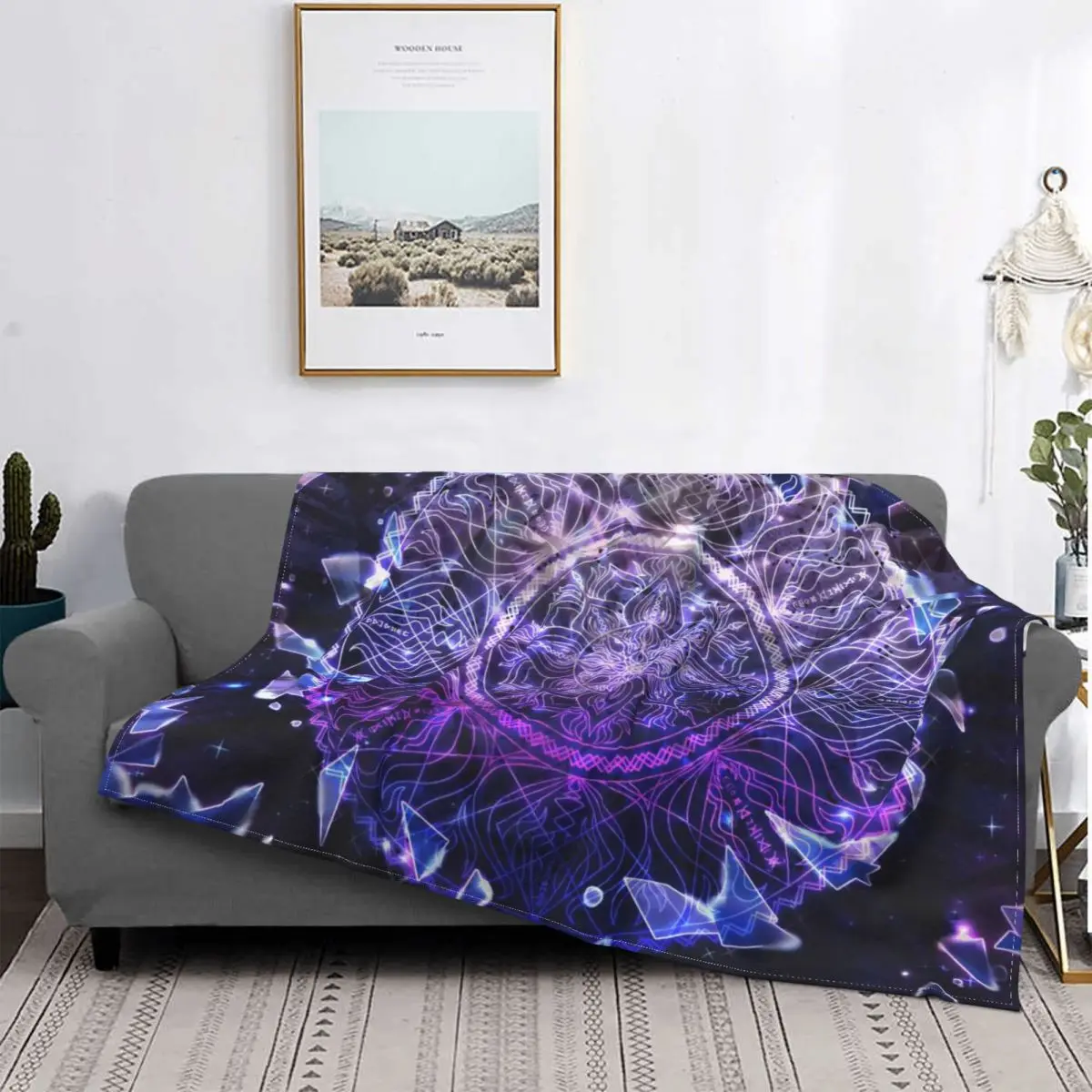 

Mandala Tarot Card Divination Witchcraft Blanket Printed Stitch Soft Portable Coral Fleece Throw Blankets For Bedspread Room