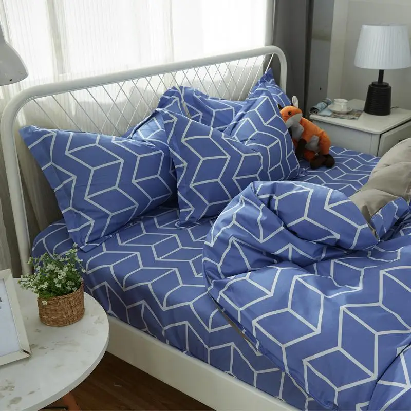 

Simple style Geometric pattern 3/4pcs Bedding Set Pillowcase Duvet Cover Set Bed Sheet Urban fashion Best-selling Home textiles