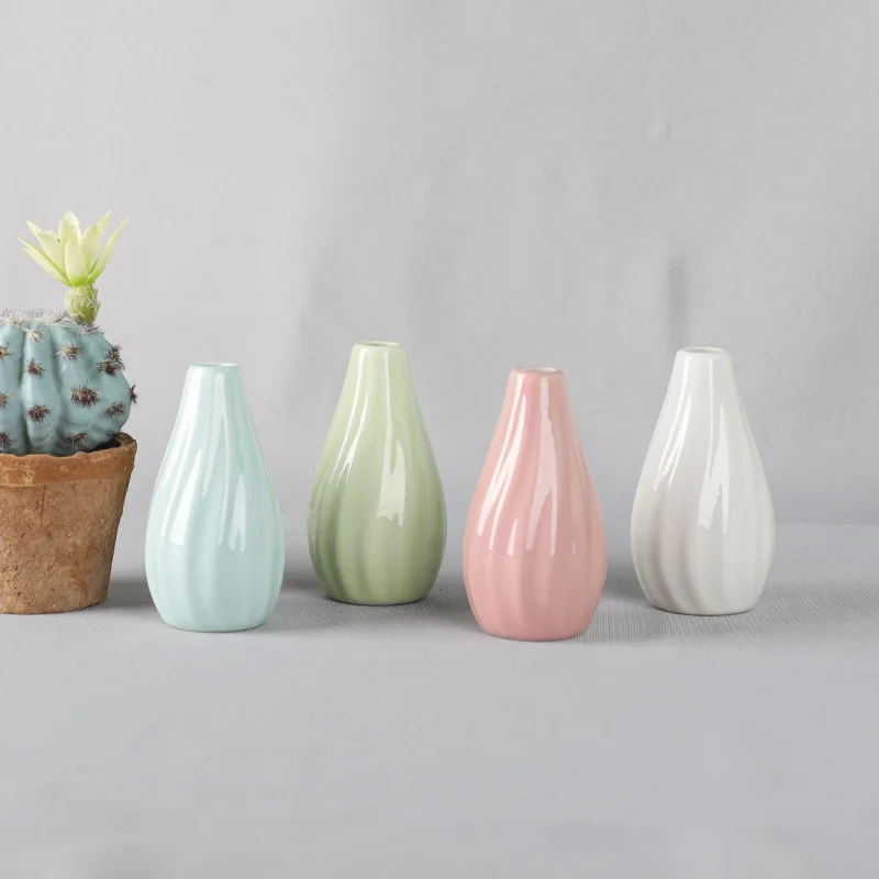 Полосатая ваза керамическая Маленькая искусство в европейском стиле украшение