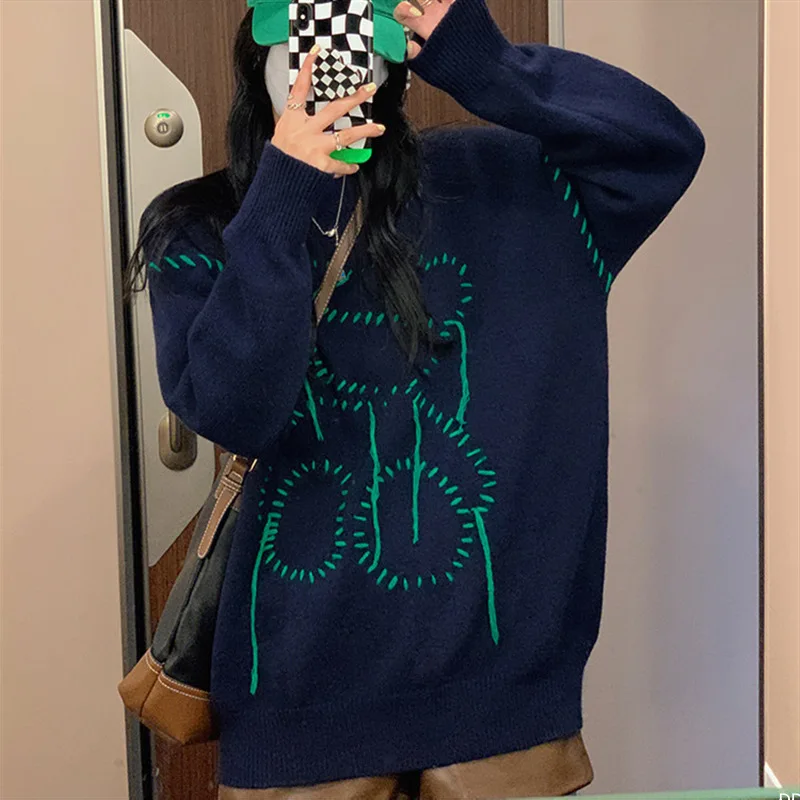 Пуловер женский с круглым вырезом Осень-зима 2021 | Женская одежда