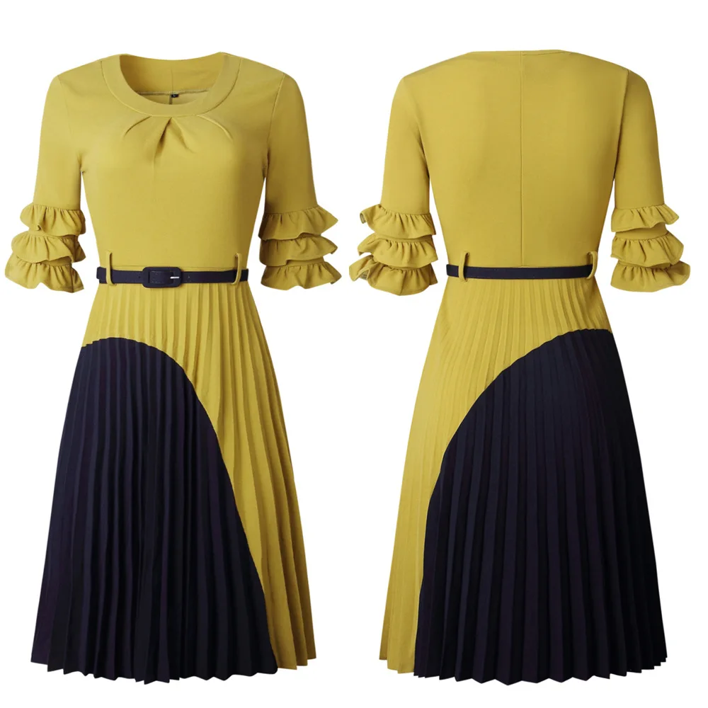 dress Африканские платья для женщин модная Дашики Анкара Плиссированное розовое желтое красное платье размера плюс африканская одежда сказочные сны - Цвет: dress