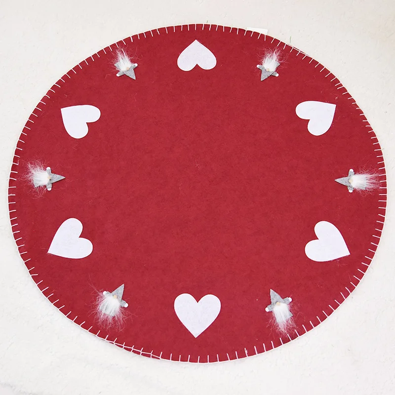 Рождественская елка юбки Круглый шерстяной войлок коврик для бороды