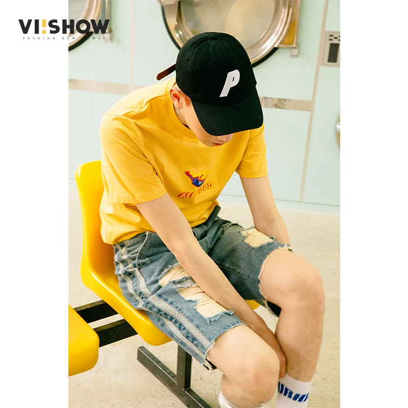 VIISHOW мужские шорты брендовые летние джинсовые 2019 новые модные рваные хлопковые