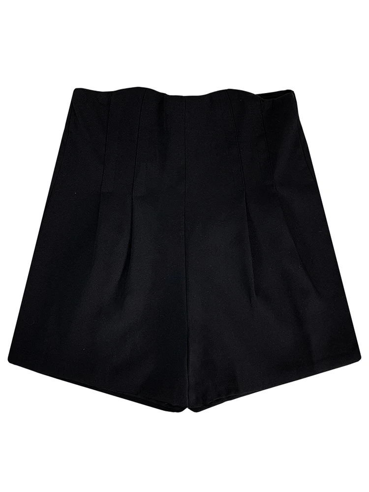 

2021 summer new Korean High Waist Wide Leg shorts women's loose show thin show leg long A-line suit pants casual pants