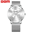 DOM мужские модные минималистичные наручные часы Аналоговые с датой из нержавеющей стали сетчатый ремешок Спортивные кварцевые часы мужские часы