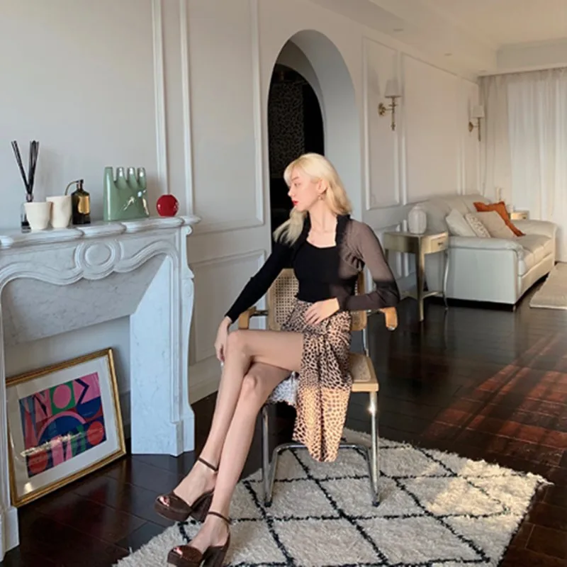 

High Waist Women's Split Midi Skirt With Buttons Ladies Lace-up Wrap Long Skirts Lips Printted Female Clotheing Casual Holiday