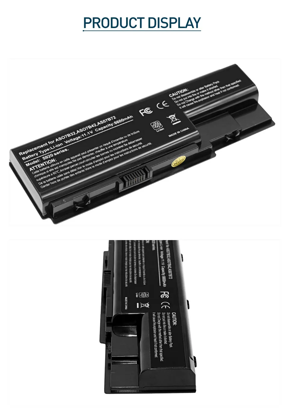 6600 мАч 6 ячеек Аккумулятор для ноутбука acer Aspire AS07B31 AS07B32 AS07B41 AS07B42 AS07B51 AS07B71 5520 5230 5235 5310 5315 5330