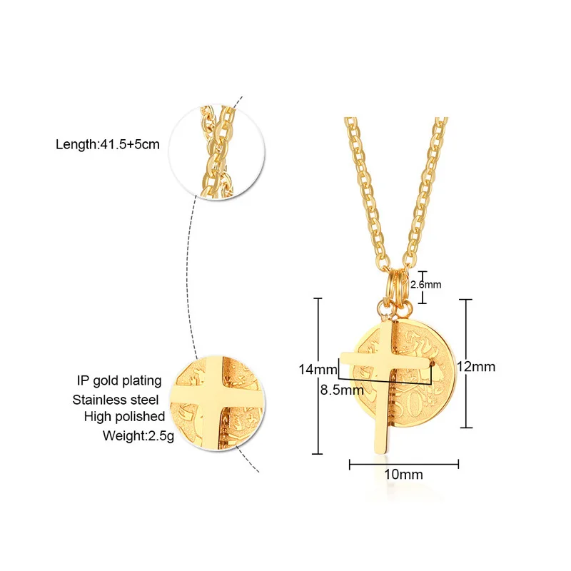 Женское Ожерелье из нержавеющей стали с подвеской-крестом | Украшения и