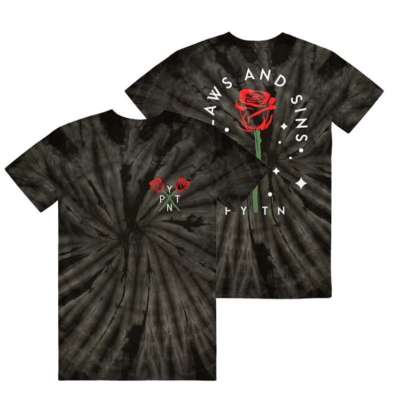 Футболка Мужская/женская с принтом розы и коротким рукавом|Мужские футболки| |