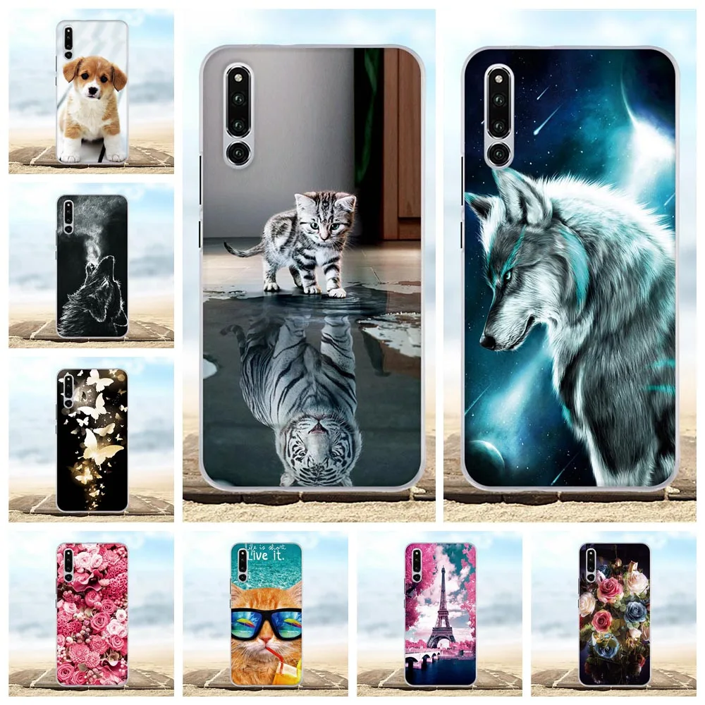 Мягкий силиконовый чехол бампер для Huawei Honor Magic 2 с 3D изображением животных милая