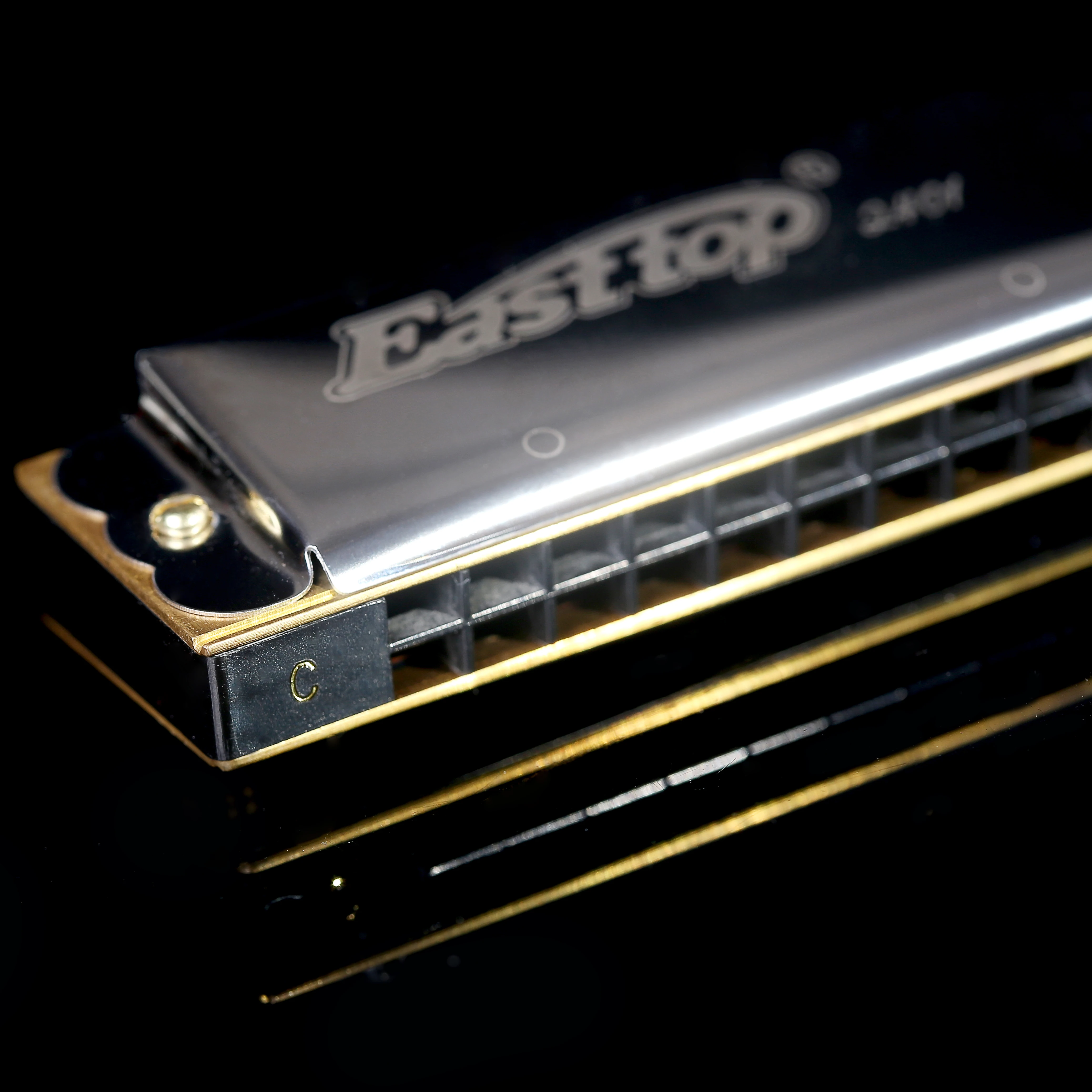 EASTTOP T2401 полифоническая Губная гармошка серебристого цвета с 24 отверстиями
